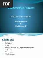 Cooperative Process: Prepared & Presented By: Abdul Rehman & Muddassar Ali