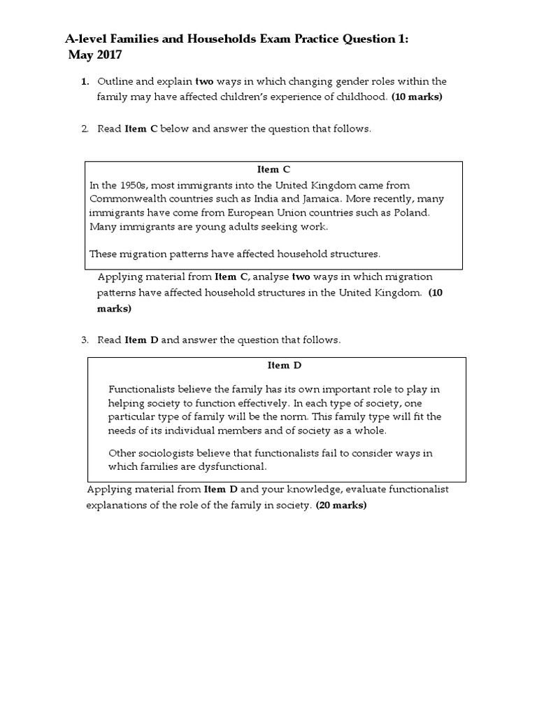 A-Level Exam Practice Question 1 | PDF