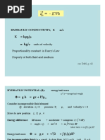 Darcy's Law:: Hydraulic Conductivity, K M/S