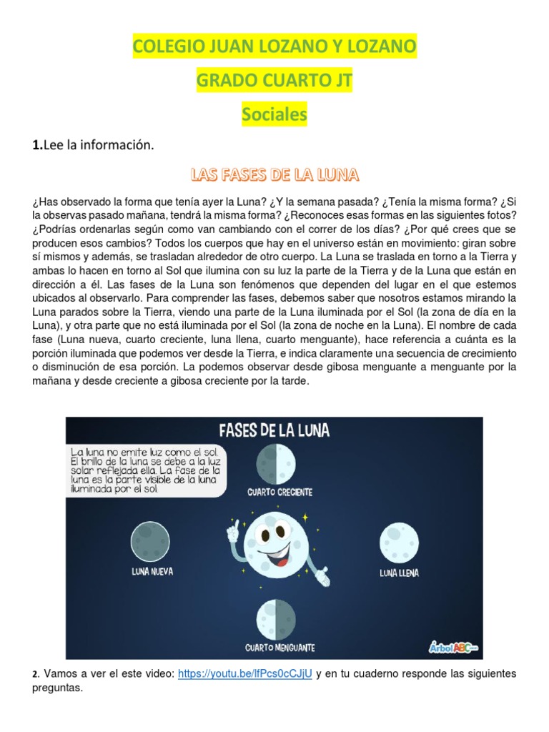 Fases de La Luna | PDF | Ciencia y matemáticas