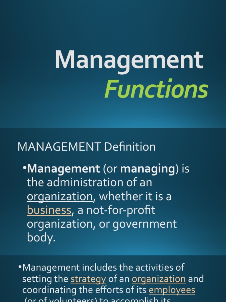 Understanding Management Functions | PDF
