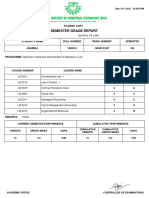 Semester Grade Report: School of Law