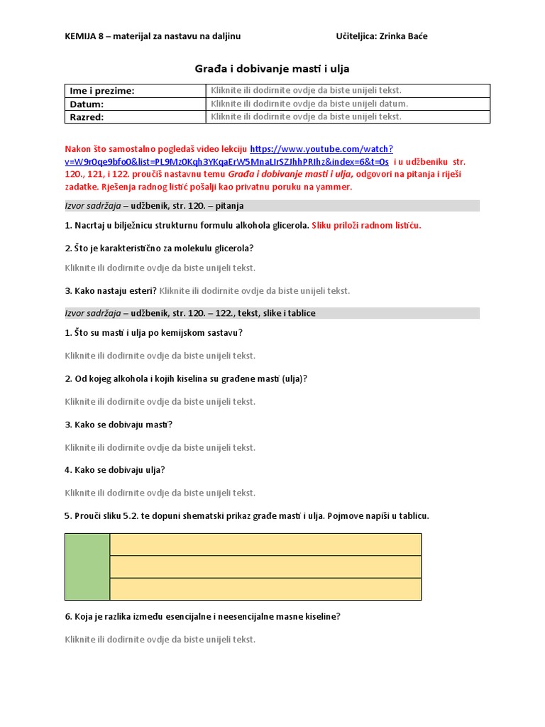 Kemija Građa I Dobivanje Masti I Ulja-4 | PDF