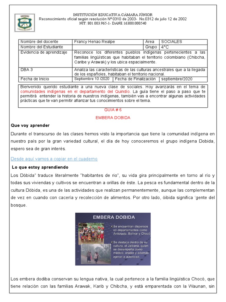 Guia de Sociales Grado 4 Iii Periodo | PDF | Idiomas | Cultura (general)
