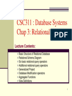 CSC311: Database Systems Chap 3: Relational Model: Lecture Contents