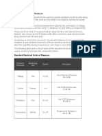 Standard Electrical Units of Measure