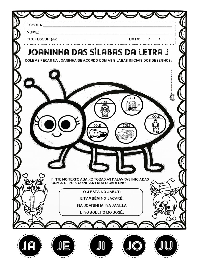 Joaninha Das Sílabas de Letra J PDF | PDF