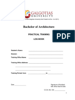 Bachelor of Architecture Practical Training Log Book