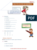 PRACTICA - Multiplicación de Monomios