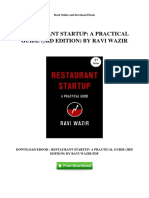 Restaurant Startup A Practical Guide 3rd Edition by Ravi Wazir