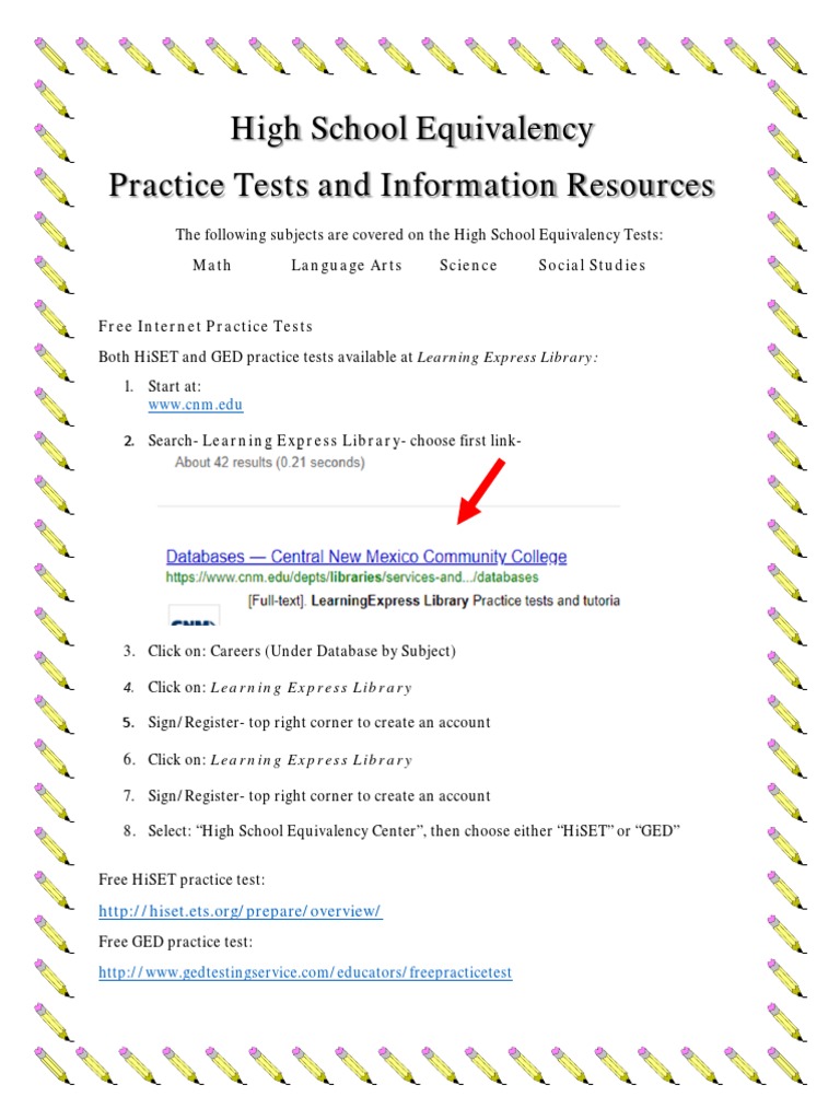 High School Equivalency Test Resources | PDF