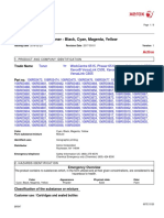 Safety Data Sheet Toner - Black, Cyan, Magenta, Yellow