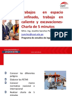 Trabajos en Espacio Confinado, Trabajo en Caliente y Excavaciones - Charla de 5 Minutos