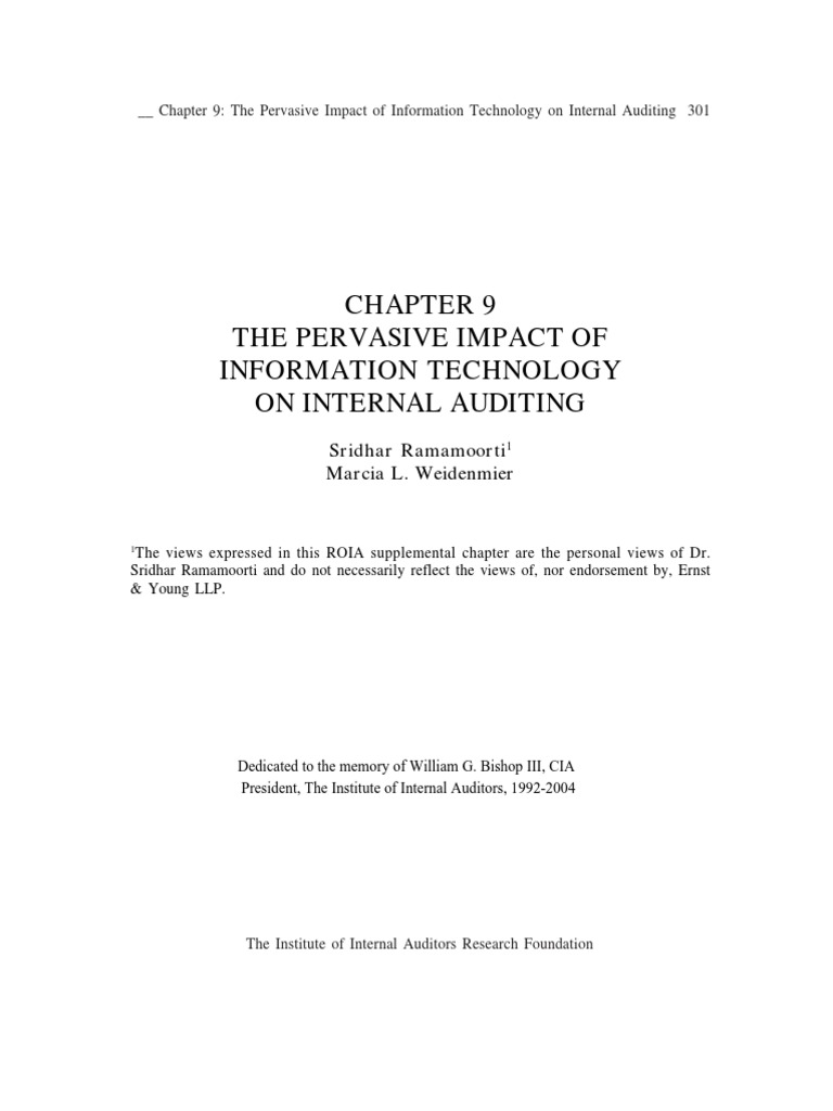 The Pervasive Impact of Information Technology On Internal Auditing ...