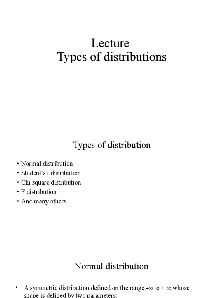 Overview of Statistical Distributions | PDF | Normal Distribution | Chi ...
