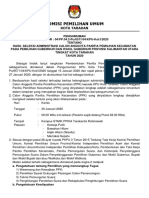 Pengumuman Seleksi Administrasi PPK Final Dengan Lampiran