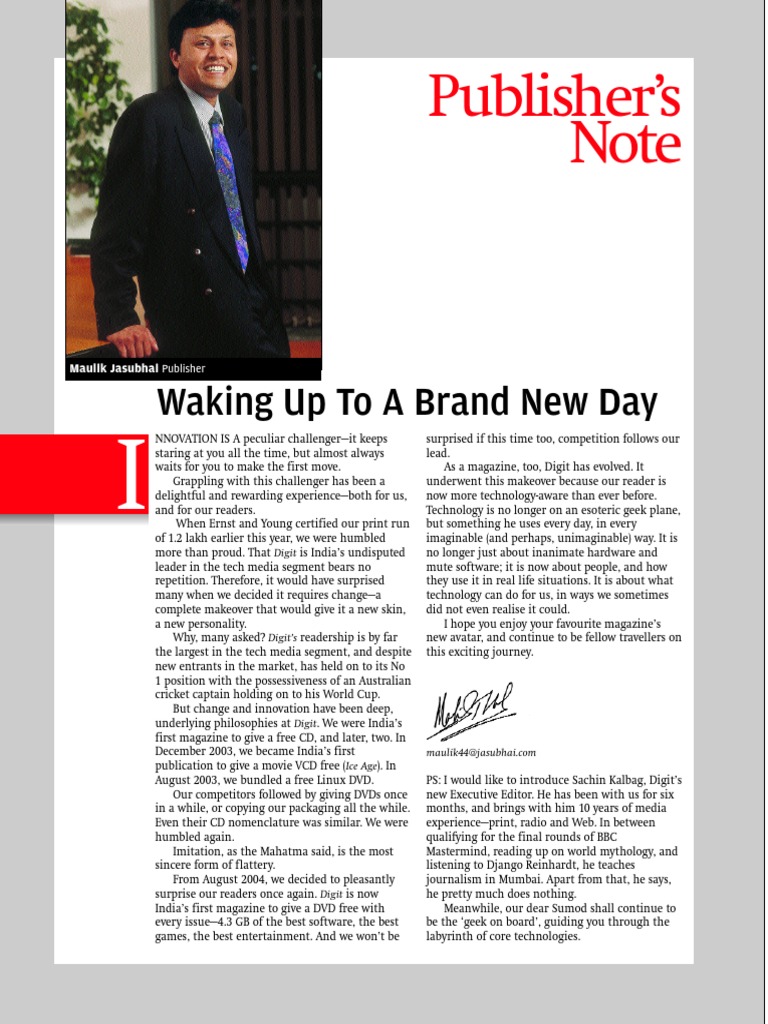 Publisher's Note: Waking Up To A Brand New Day, PDF