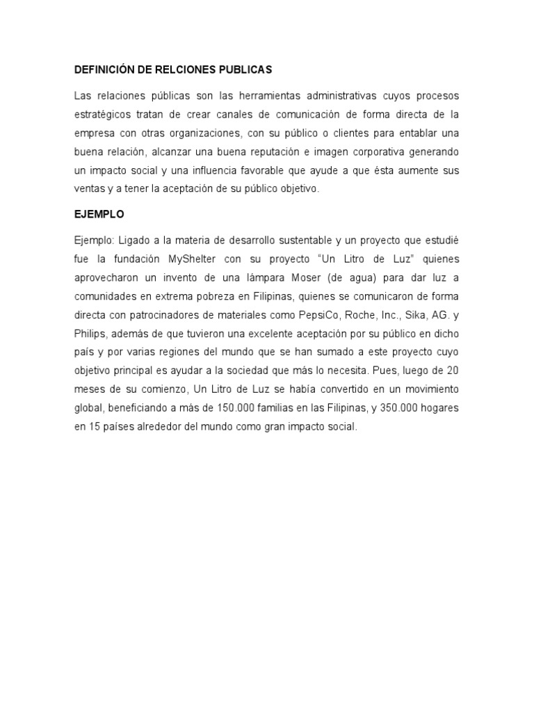 Comentario Definición de RP y Ejemplo | PDF