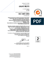 Certificacion Milpo ISO-14001-2004