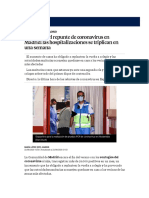 Temor Por El Repunte de Coronavirus en Madrid: Las Hospitalizaciones Se Triplican en Una Semana
