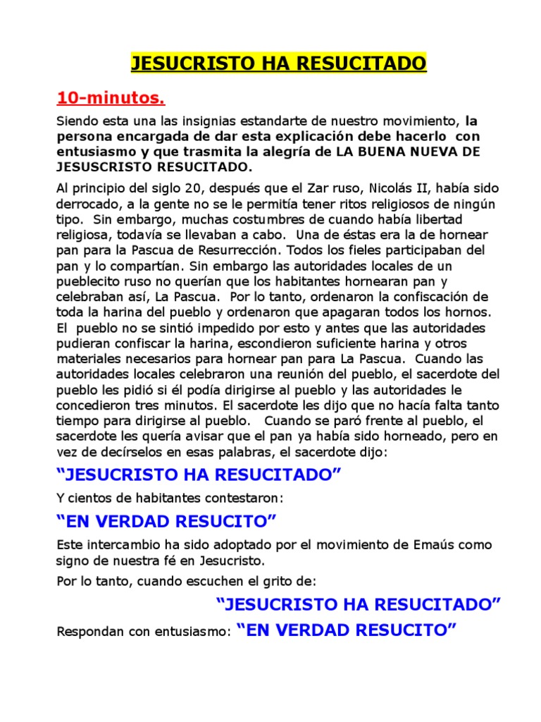 Jesucristo ha resucitado: Emaús y fe | PDF | Religión y espiritualidad