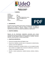 Programa Álgebra Lineal II 2020 PDF