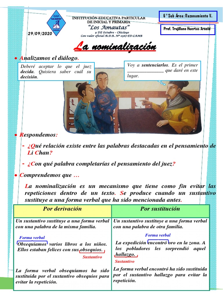 6° La Nominalización | PDF | Verbo | Ciencia cognitiva