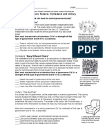Different Governments Federal Confederal and Unitary PDF