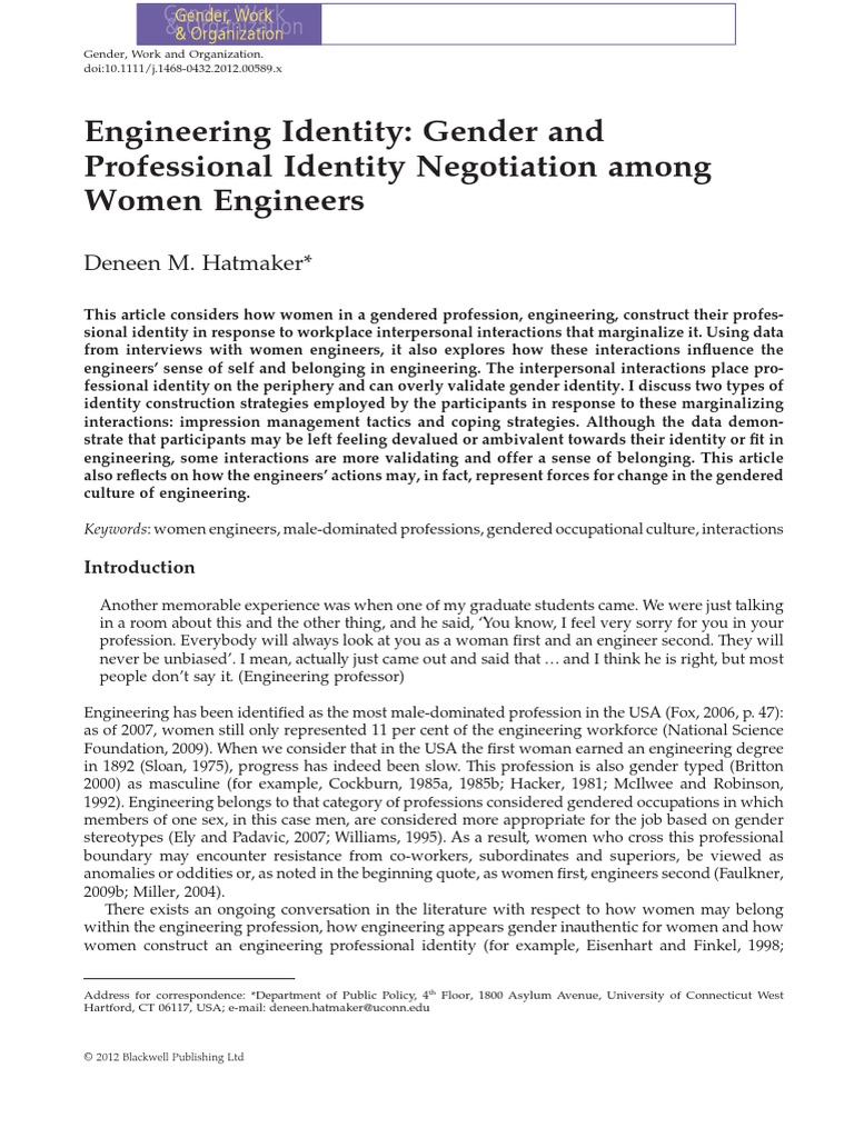 Hatmaker - 2013 - Engineering Identity Gender and Professional Iden ...