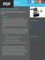 (QUICK START GUIDE) Make An Arduino Capacitance Meter