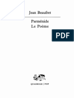 Beaufret Jean-Parmenides Poema Analisis Pensamiento Griego Frances 1955