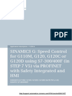 SINAMICS G: Speed Control For G110M, G120, G120C or G120D Using S7-300/400F (In Step 7 V5) Via Profinet With Safety Integrated and HMI