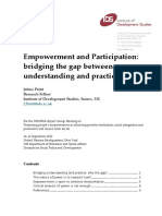 Empowerment and Participation: Bridging The Gap Between Understanding and Practice