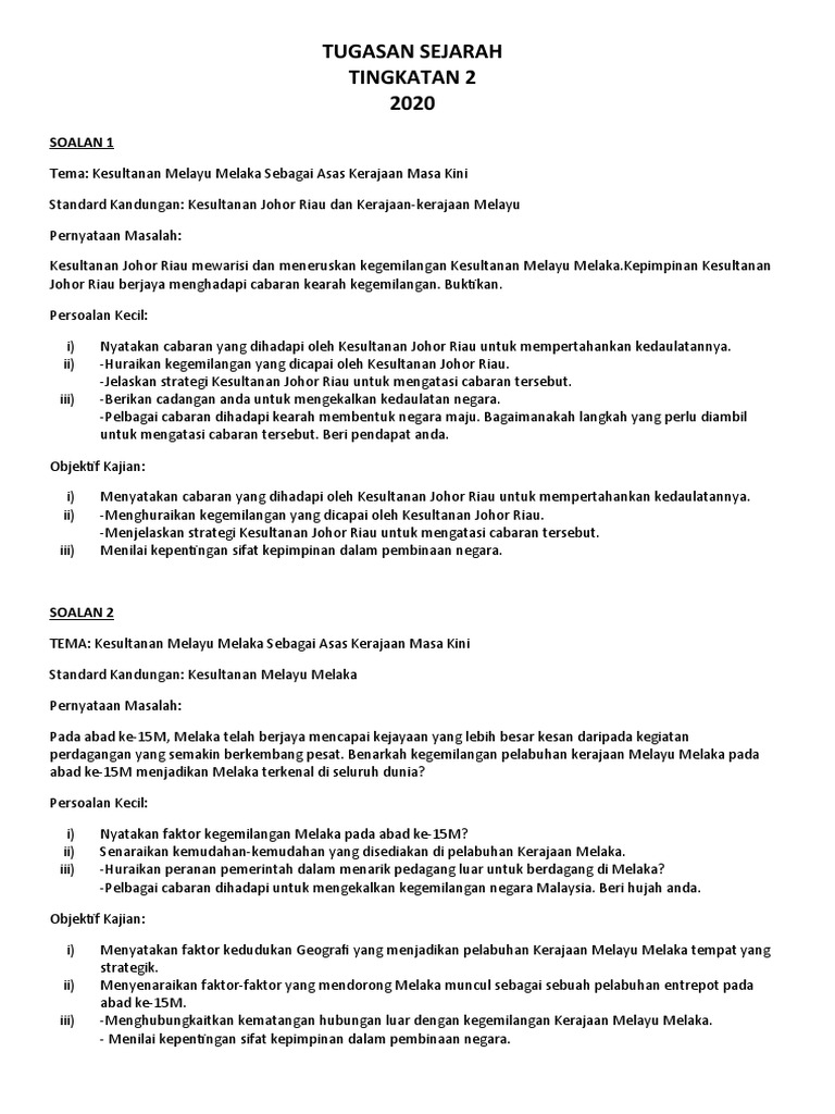 Tugasan Sejarah Ting 2 2020  PDF