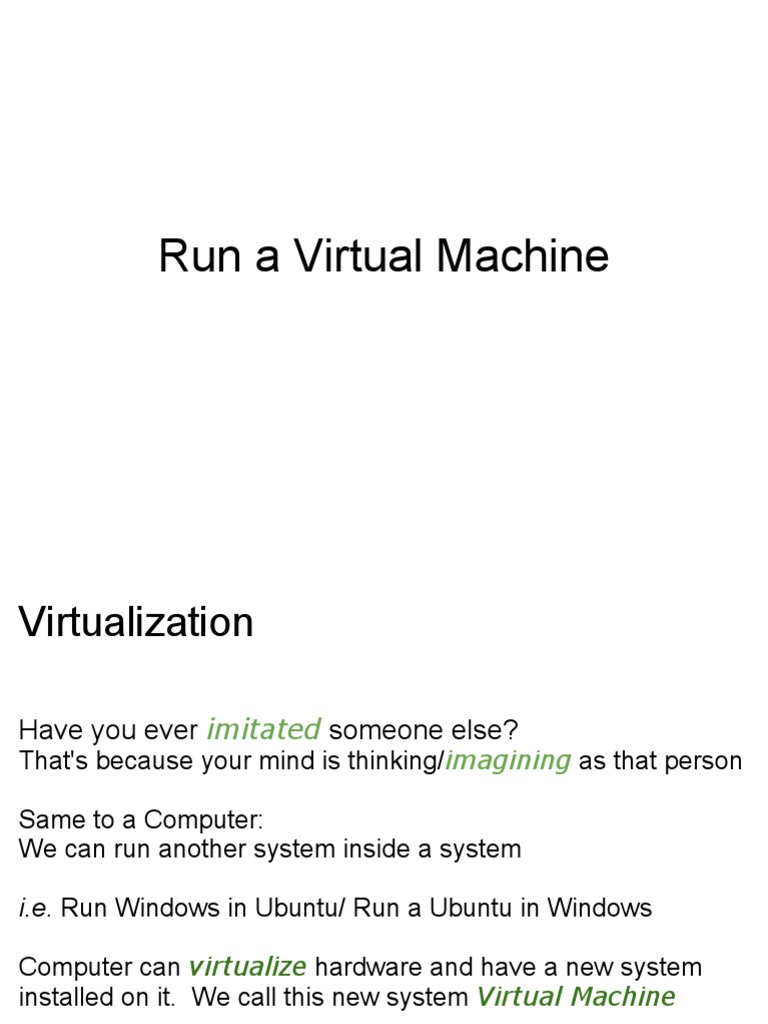 Run A Virtual Machine | PDF | Virtual Machine | Virtualization