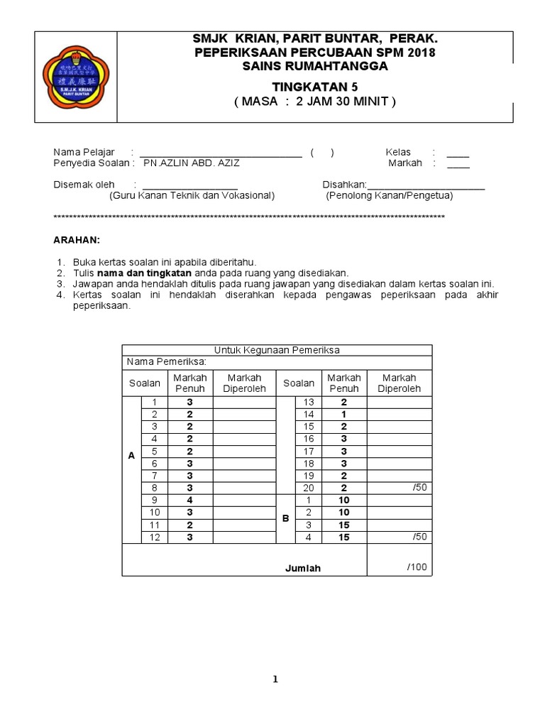 Soalan Percubaan Spm Srt T5 Pdf