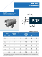 Tee NPT 3000 PSIG: Normas de Diseño: Material: Acero Forjado ASTM A105