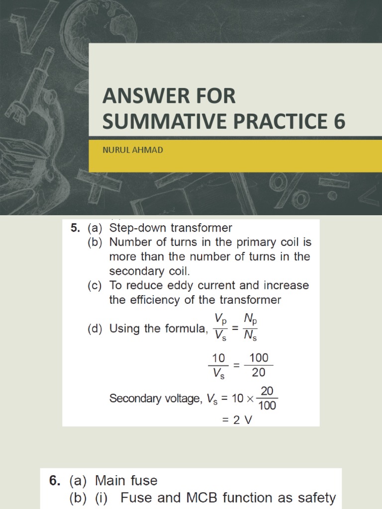 Ans For Summative Practice 6 | PDF