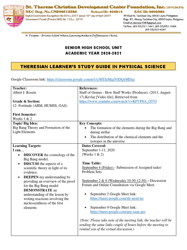 Big Bang Theory Study Guide for Students | PDF | Big Bang | Universe