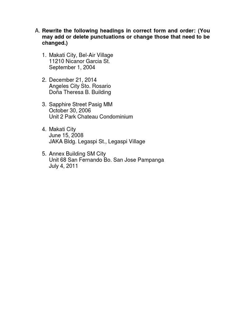 Formatting Addresses and Salutations Guide | PDF | Science & Mathematics