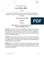 Ley 1240 de 2008 Codigo Deontologico de TR PDF