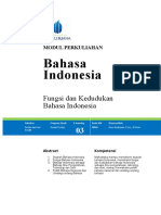 Modul 3 - Fungsi Dan Kedudukan Bahasa Indonesia