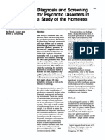 Diagnosis and Screening For Psychotic Disorders in Homeless