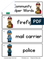 Community Helper Words: Firefighter Mail Carrier Police