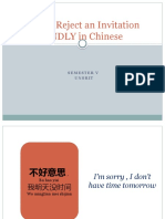 How To Reject An Invitation KINDLY in Chinese: Pertemuan 3
