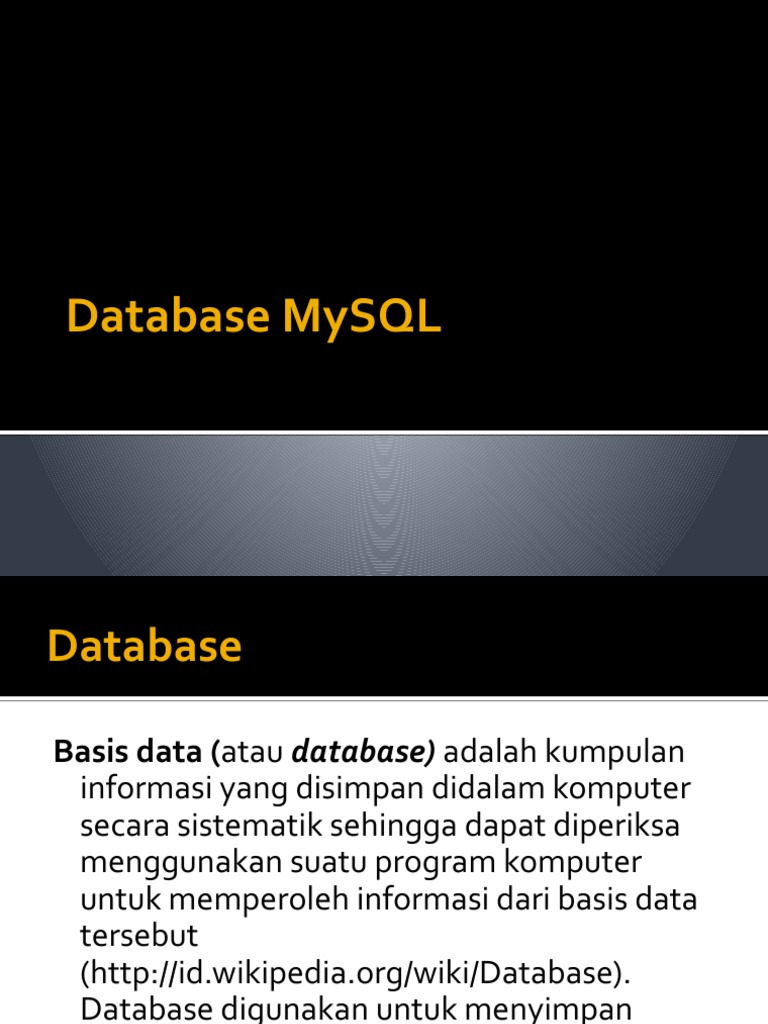 Presentasi Database-MySQL | PDF
