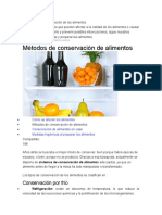 Conservación y Preparación de Los Alimentos