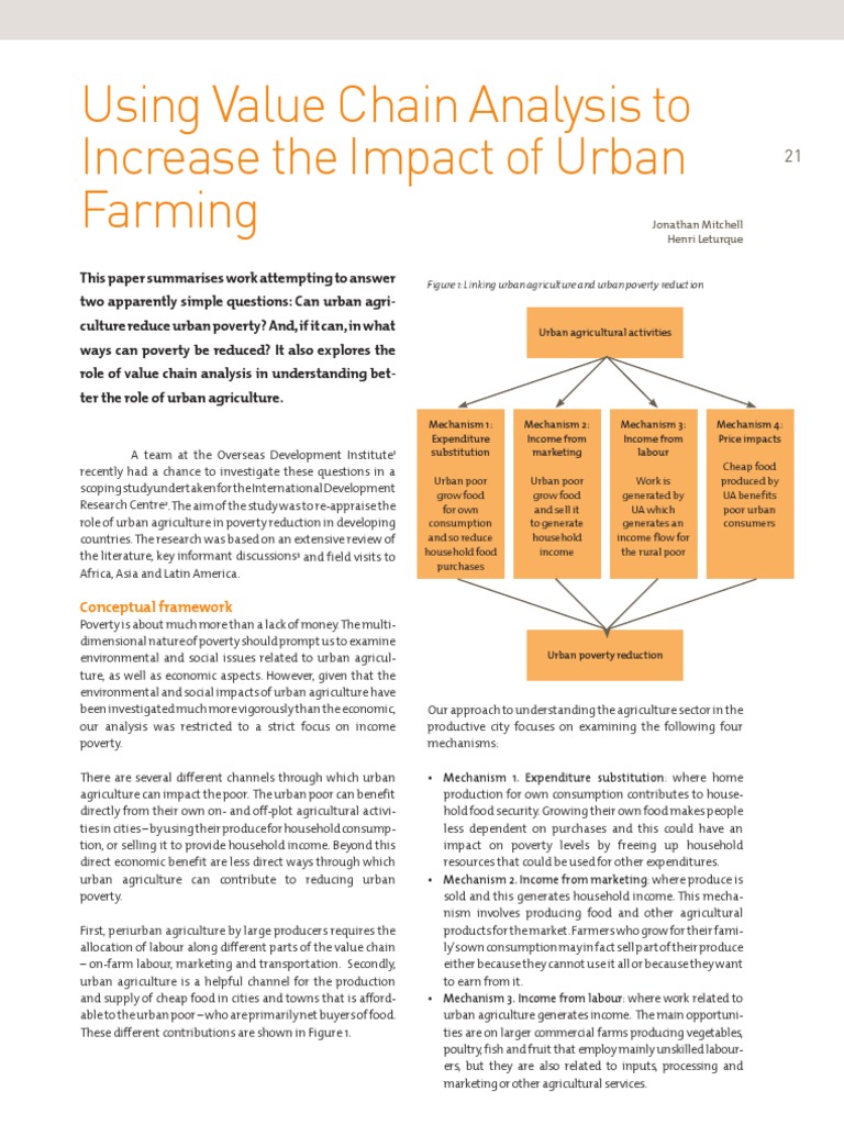 Using Value Chain Analysis To Increase The Impact of Urban Farming | PDF
