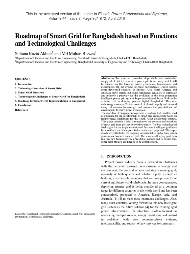 Smart Grid Roadmap for Bangladesh | PDF | Smart Grid | Electrical Grid