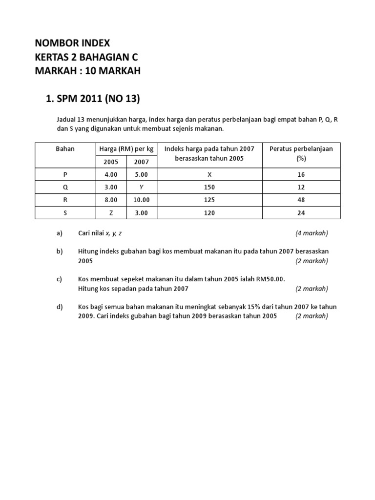 Nombor Index Pdf